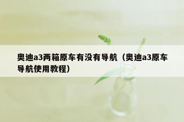 奥迪a3两箱原车有没有导航（奥迪a3原车导航使用教程）