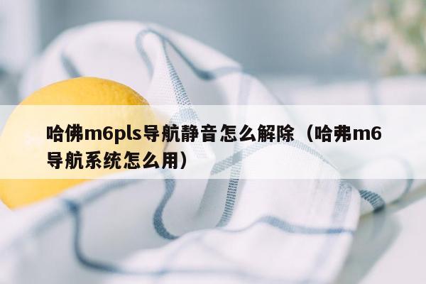 哈佛m6pls导航静音怎么解除（哈弗m6导航系统怎么用）