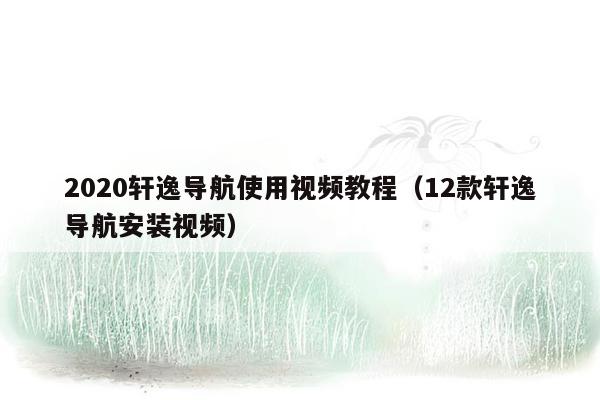 2020轩逸导航使用视频教程（12款轩逸导航安装视频）