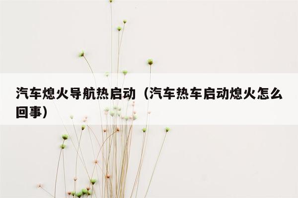 汽车熄火导航热启动（汽车热车启动熄火怎么回事）