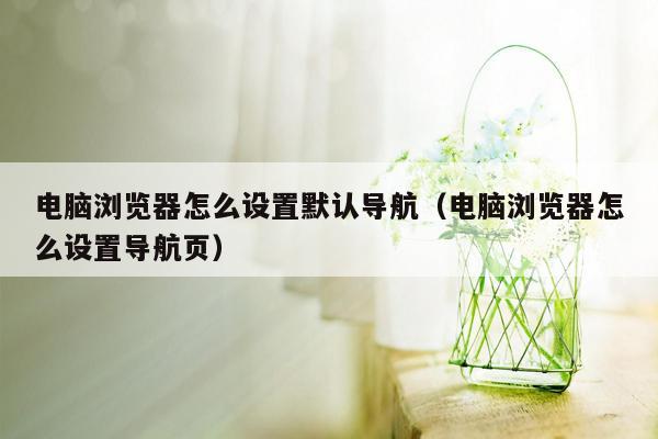 电脑浏览器怎么设置默认导航（电脑浏览器怎么设置导航页）