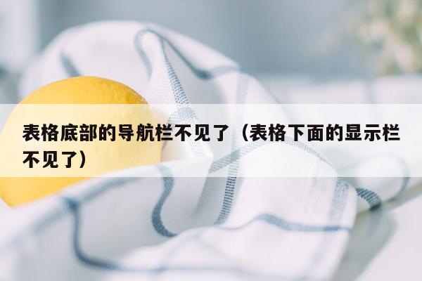 表格底部的导航栏不见了（表格下面的显示栏不见了）