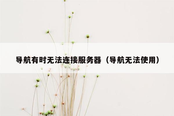 导航有时无法连接服务器（导航无法使用）