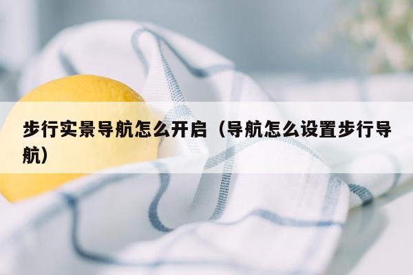 步行实景导航怎么开启（导航怎么设置步行导航）