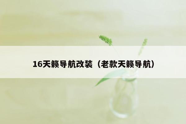 16天籁导航改装（老款天籁导航）