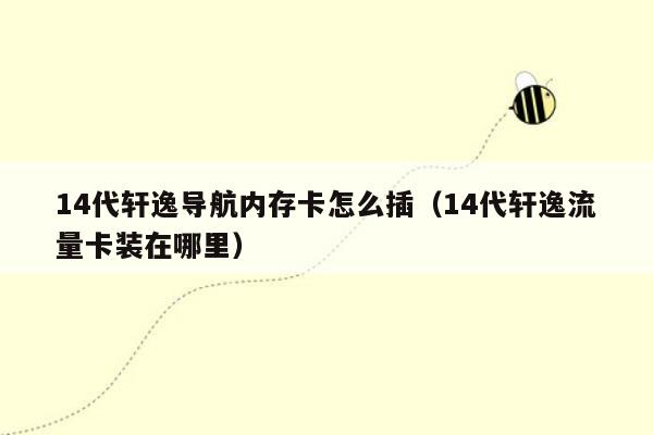 14代轩逸导航内存卡怎么插（14代轩逸流量卡装在哪里）