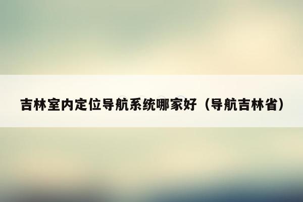 吉林室内定位导航系统哪家好（导航吉林省）