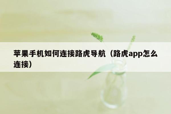 苹果手机如何连接路虎导航（路虎app怎么连接）