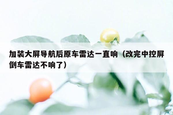 加装大屏导航后原车雷达一直响（改完中控屏倒车雷达不响了）