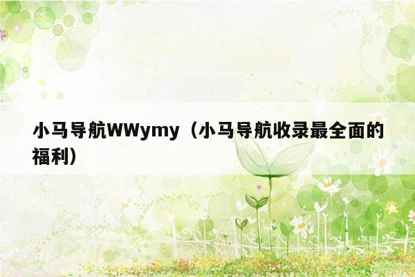 小马导航WWymy（小马导航收录最全面的福利）