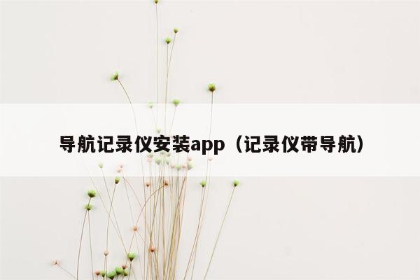 导航记录仪安装app（记录仪带导航）