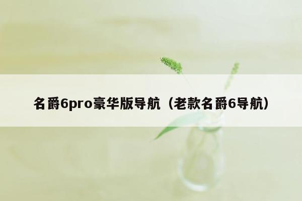 名爵6pro豪华版导航（老款名爵6导航）