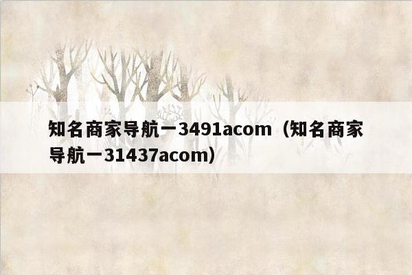 知名商家导航一3491acom（知名商家导航一31437acom）