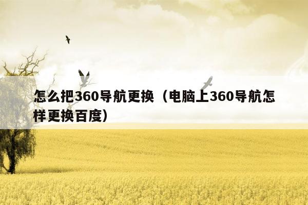 怎么把360导航更换（电脑上360导航怎样更换百度）