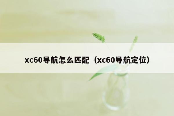 xc60导航怎么匹配（xc60导航定位）