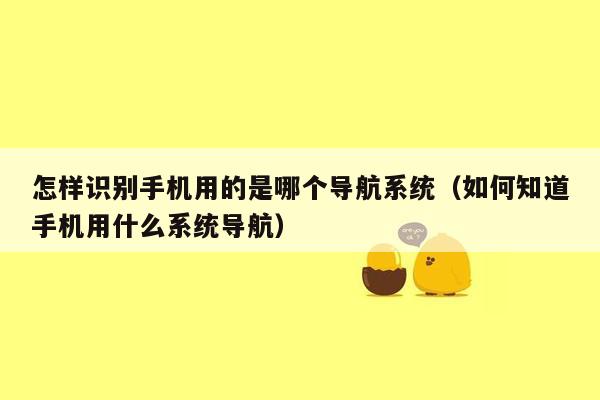 怎样识别手机用的是哪个导航系统（如何知道手机用什么系统导航）