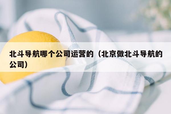 北斗导航哪个公司运营的（北京做北斗导航的公司）