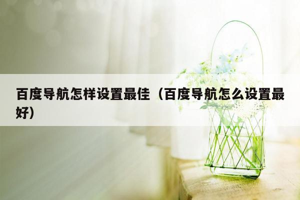 百度导航怎样设置最佳（百度导航怎么设置最好）