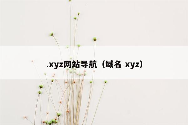 .xyz网站导航（域名 xyz）