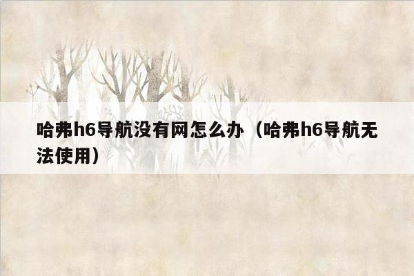 哈弗h6导航没有网怎么办（哈弗h6导航无法使用）