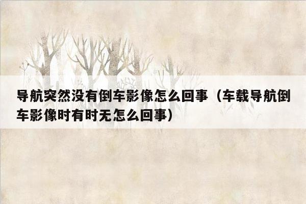 导航突然没有倒车影像怎么回事（车载导航倒车影像时有时无怎么回事）