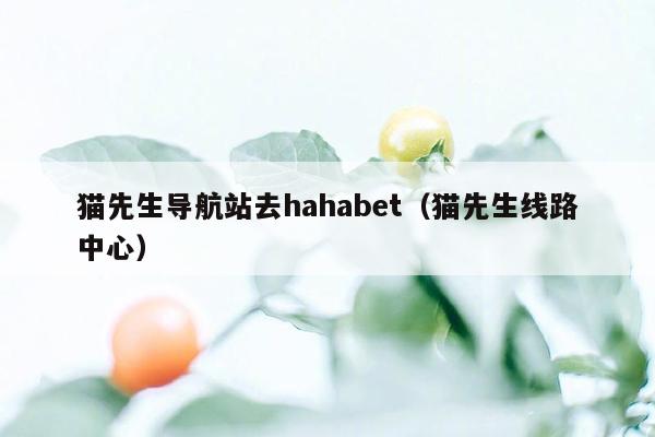 猫先生导航站去hahabet（猫先生线路中心）