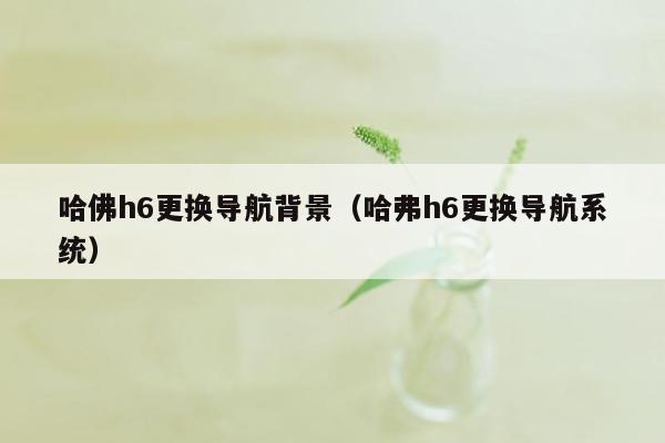 哈佛h6更换导航背景（哈弗h6更换导航系统）