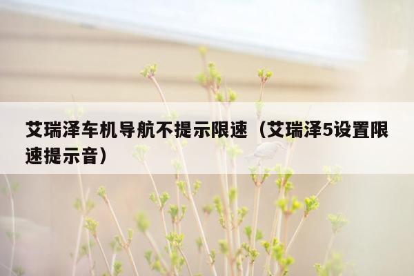 艾瑞泽车机导航不提示限速（艾瑞泽5设置限速提示音）