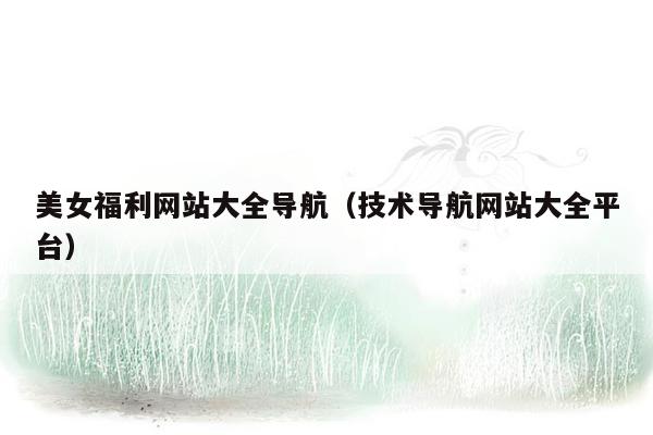 美女福利网站大全导航（技术导航网站大全平台）