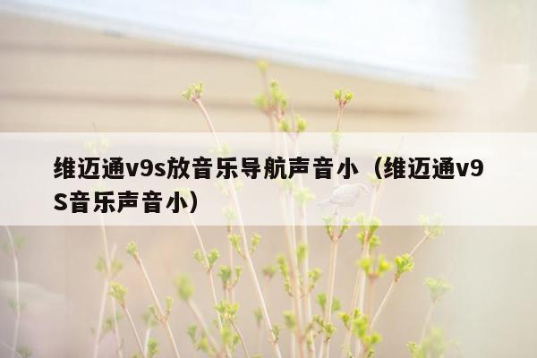 维迈通v9s放音乐导航声音小（维迈通v9S音乐声音小）