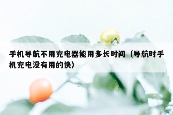 手机导航不用充电器能用多长时间（导航时手机充电没有用的快）