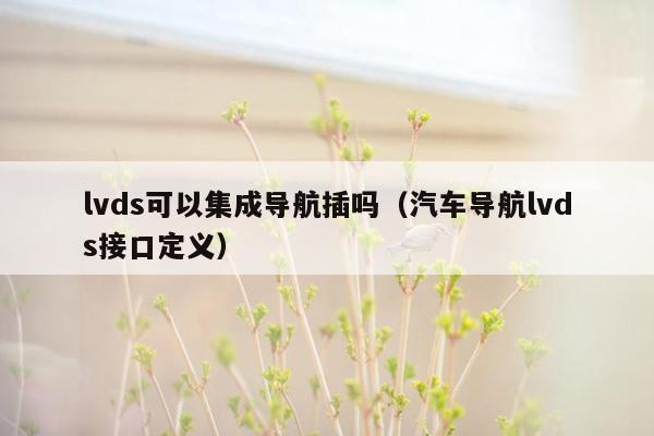 lvds可以集成导航插吗（汽车导航lvds接口定义）